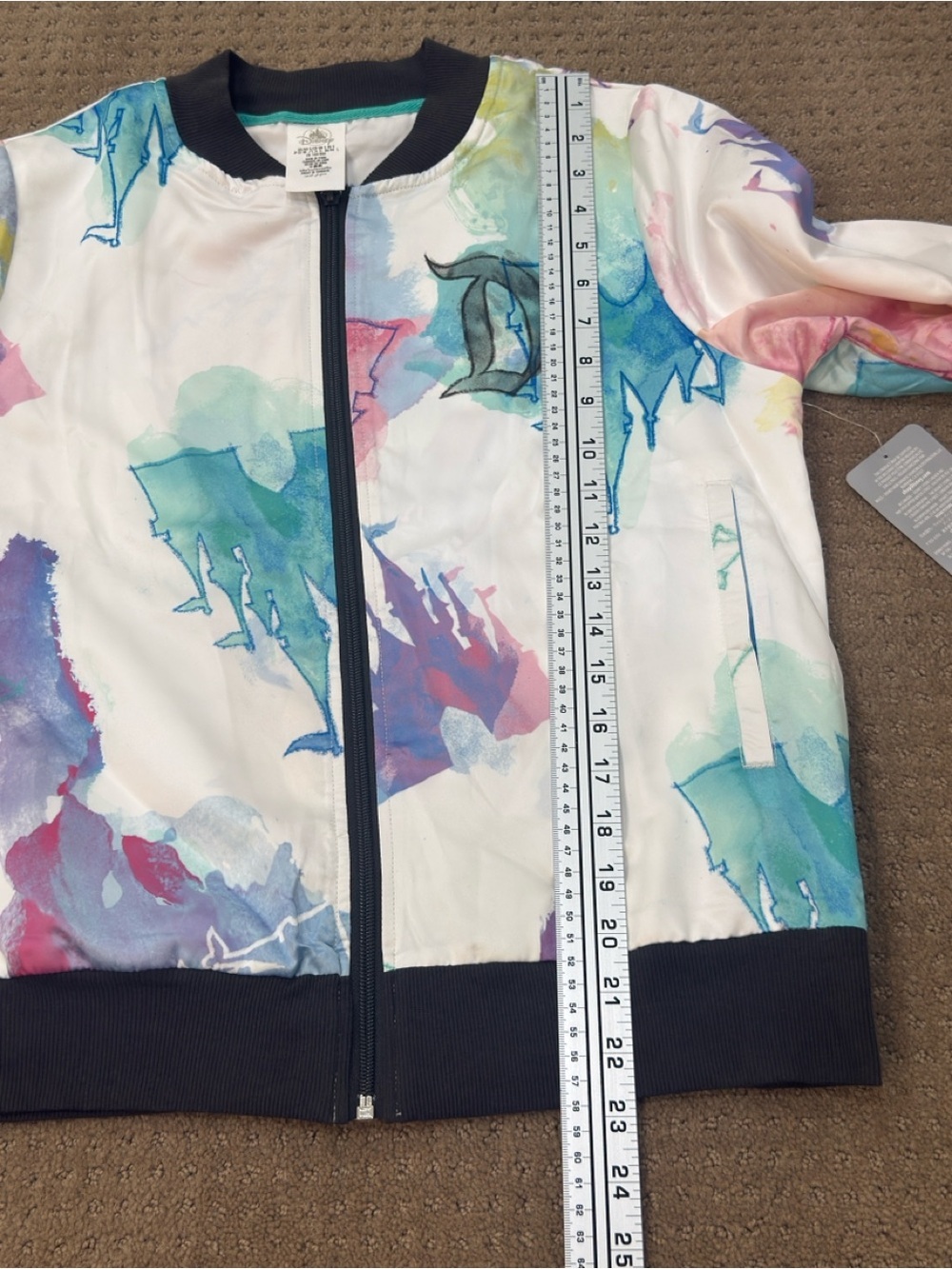 Disney White Watercolor Bomber Jacket - Women's NWT - Picture 8 of 11